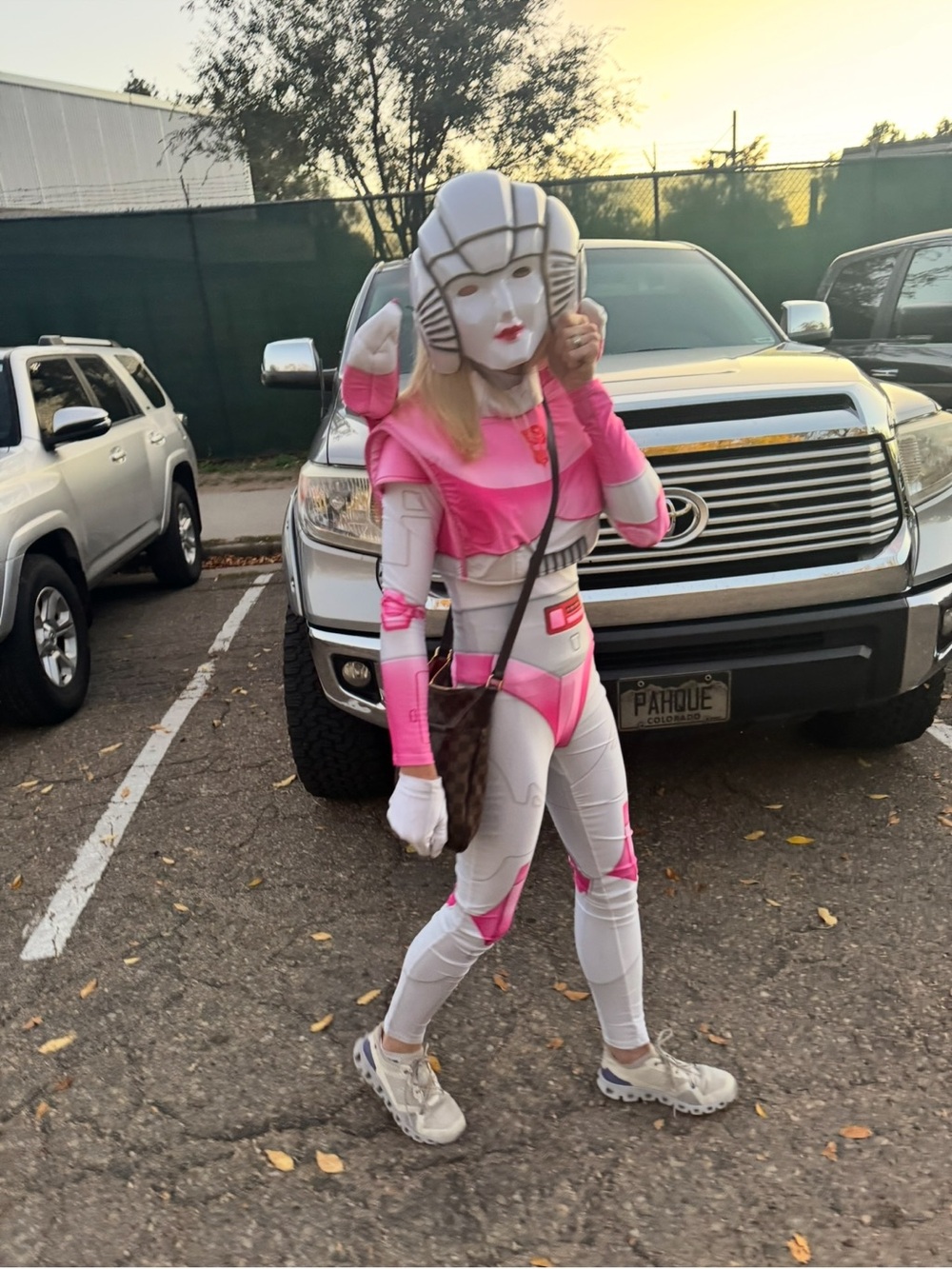 Women Pink and White Transformer Halloween Costume
